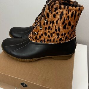 New Sperry Leopard Print Women's Boots